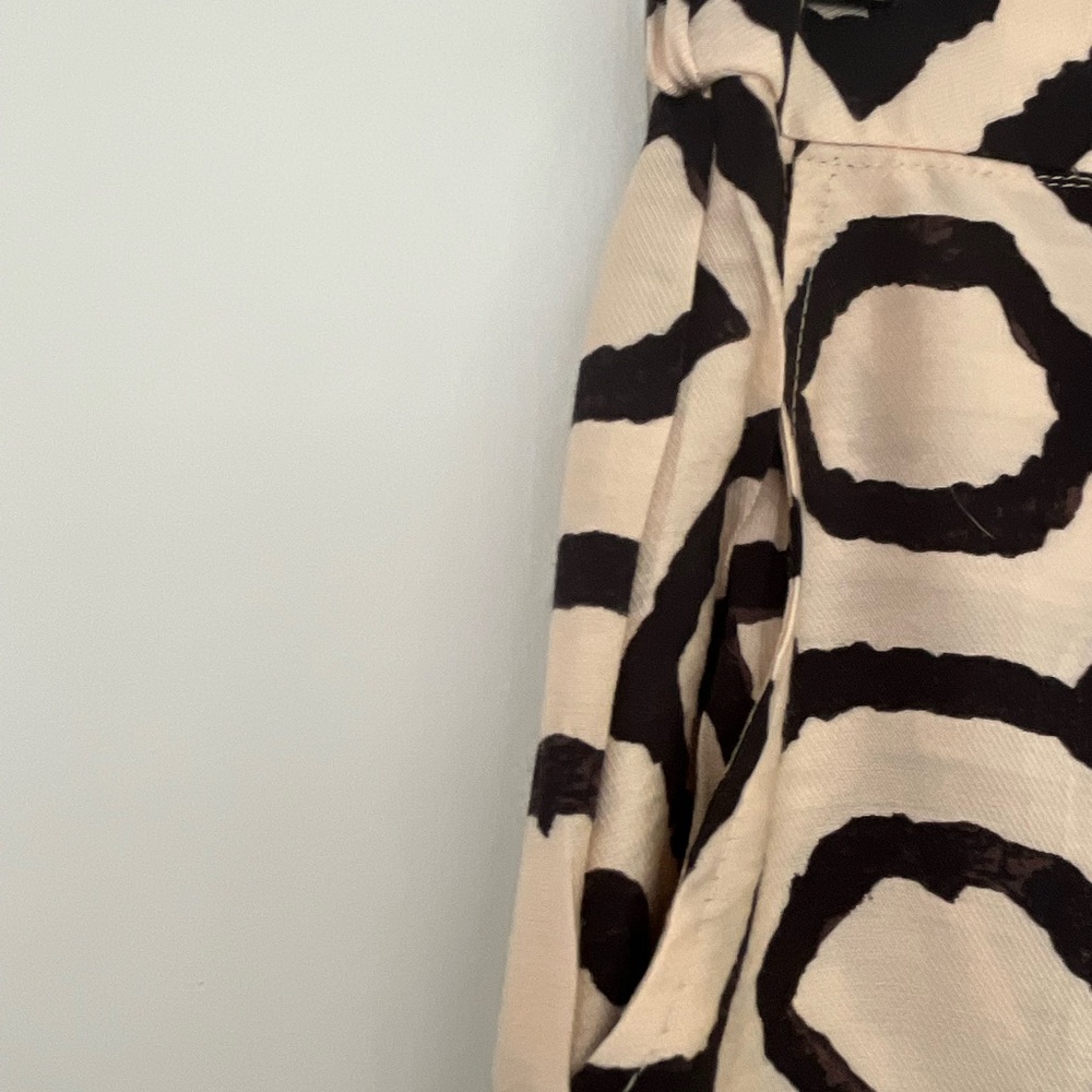 NWOT Sincerely Jules Black & Cream Geometric Wide Leg PantS Trousers Size Large - Picture 10 of 12